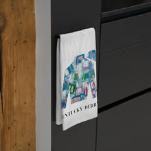 Load image into Gallery viewer, Kentucky Derby Tea Towel  | Blue Geometric