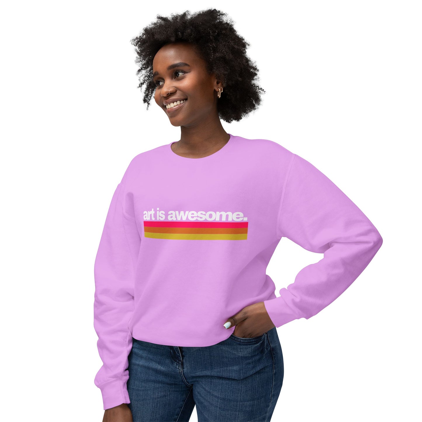 Art is Awesome Unisex Lightweight Crewneck Sweatshirt