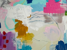 Load image into Gallery viewer, detasil, christine mueller art, canvas painting, large fine art, modern home decor, multicolor canvas, southern female artist, abstract artwork, wall art print, fine art print,expressionist, bright vivid colors multicolor,expressionistic