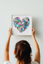 Load image into Gallery viewer, christine mueller art, heart, abstract, large print, colorful