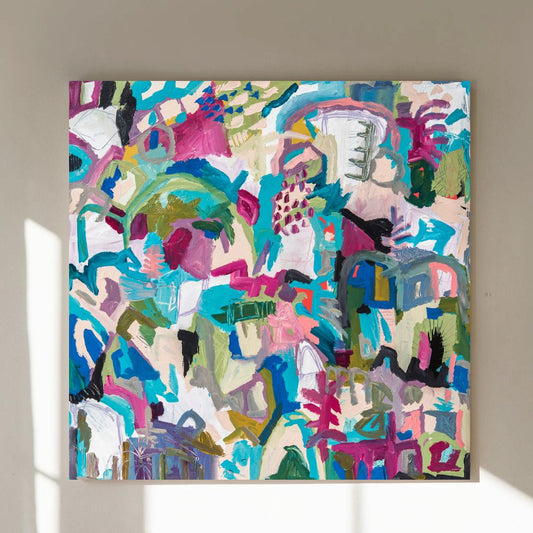 Colorful Abstract Wall Art, vivid bright canvas painting, modern home decor, large fine art, multicolor abstract wall art, christine mueller art, abstract artist, southern female artist, art print