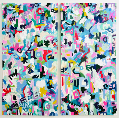 christine mueller art, large abstract, coloful painting canvas