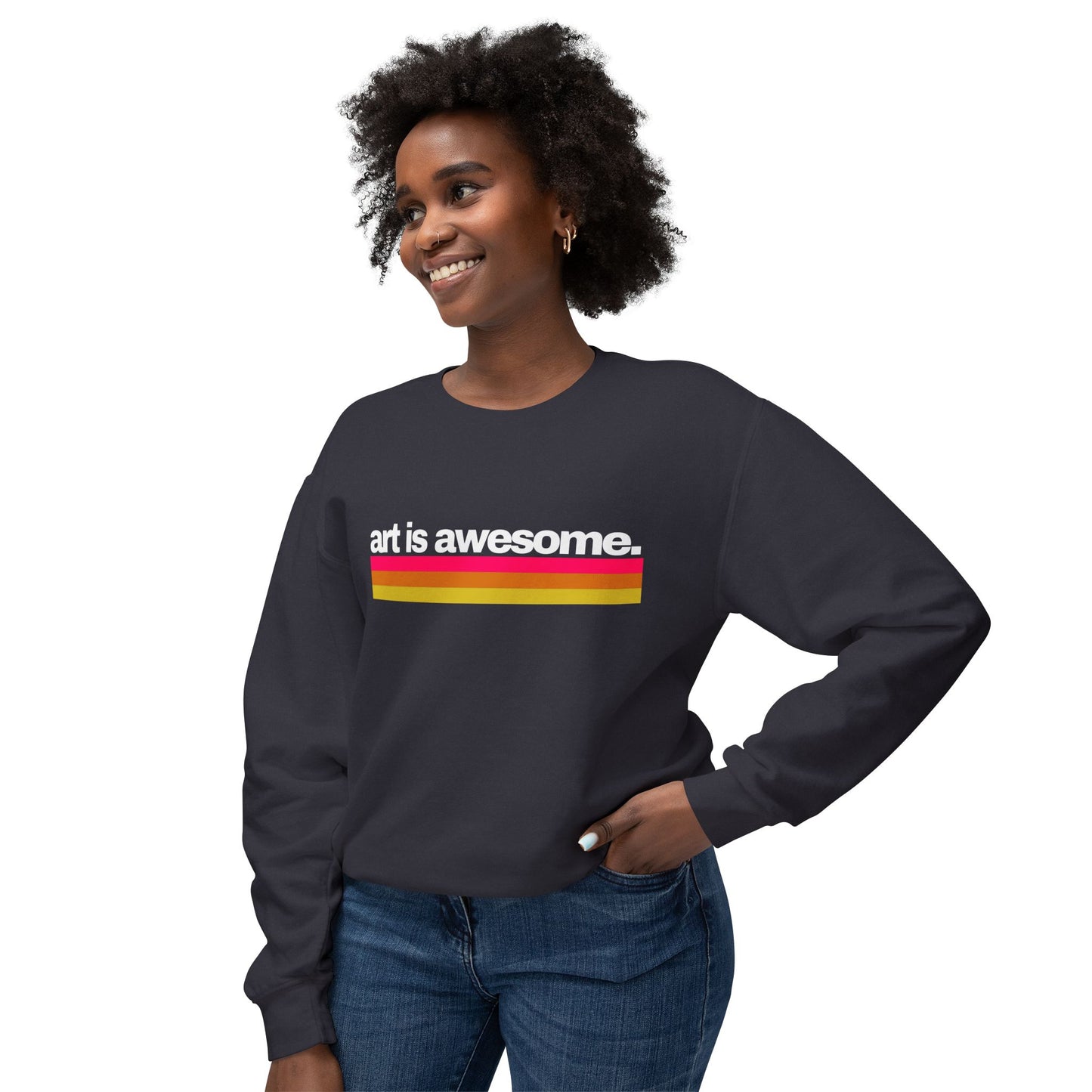 Art is Awesome Unisex Lightweight Crewneck Sweatshirt