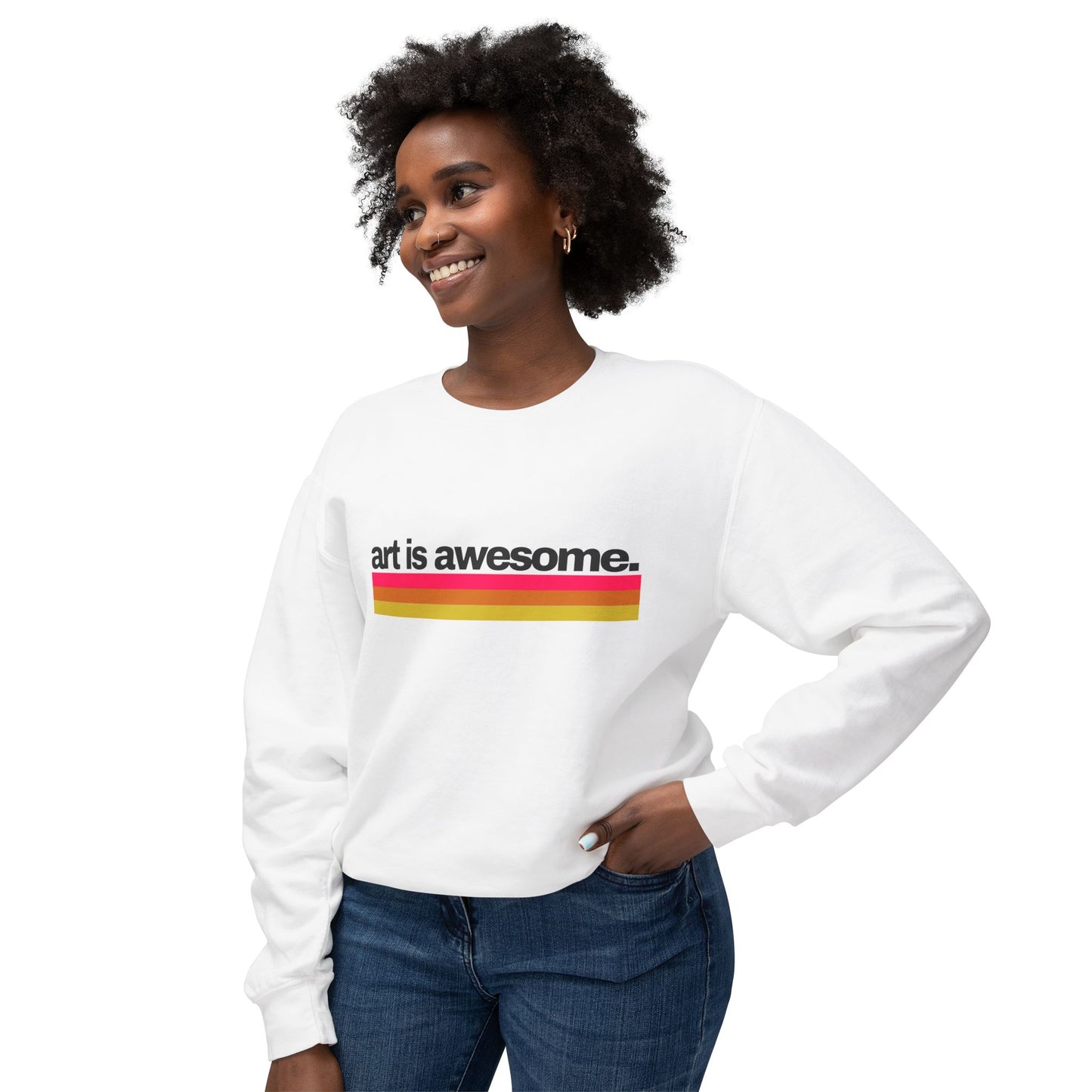 Art is Awesome Unisex Lightweight Crewneck Sweatshirt