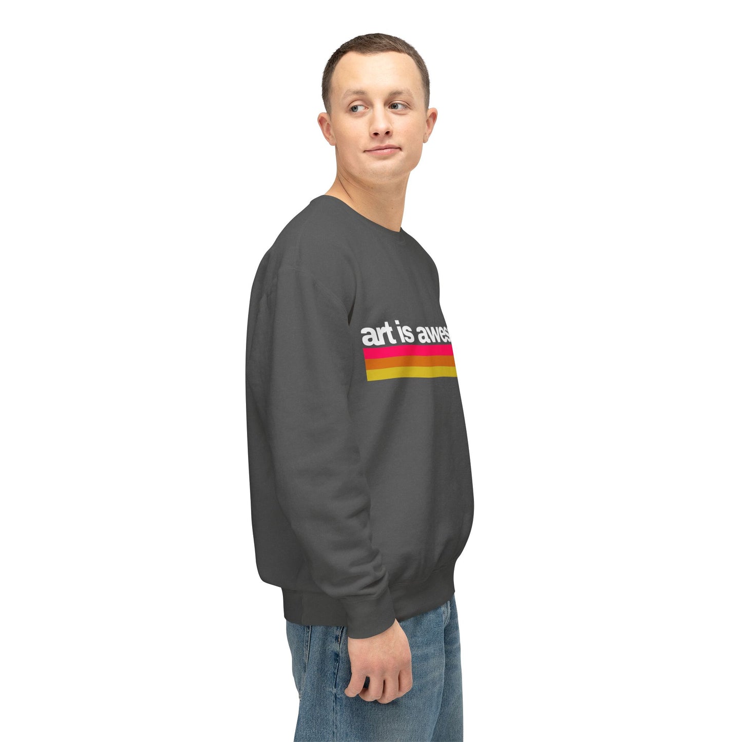 Art is Awesome Unisex Lightweight Crewneck Sweatshirt