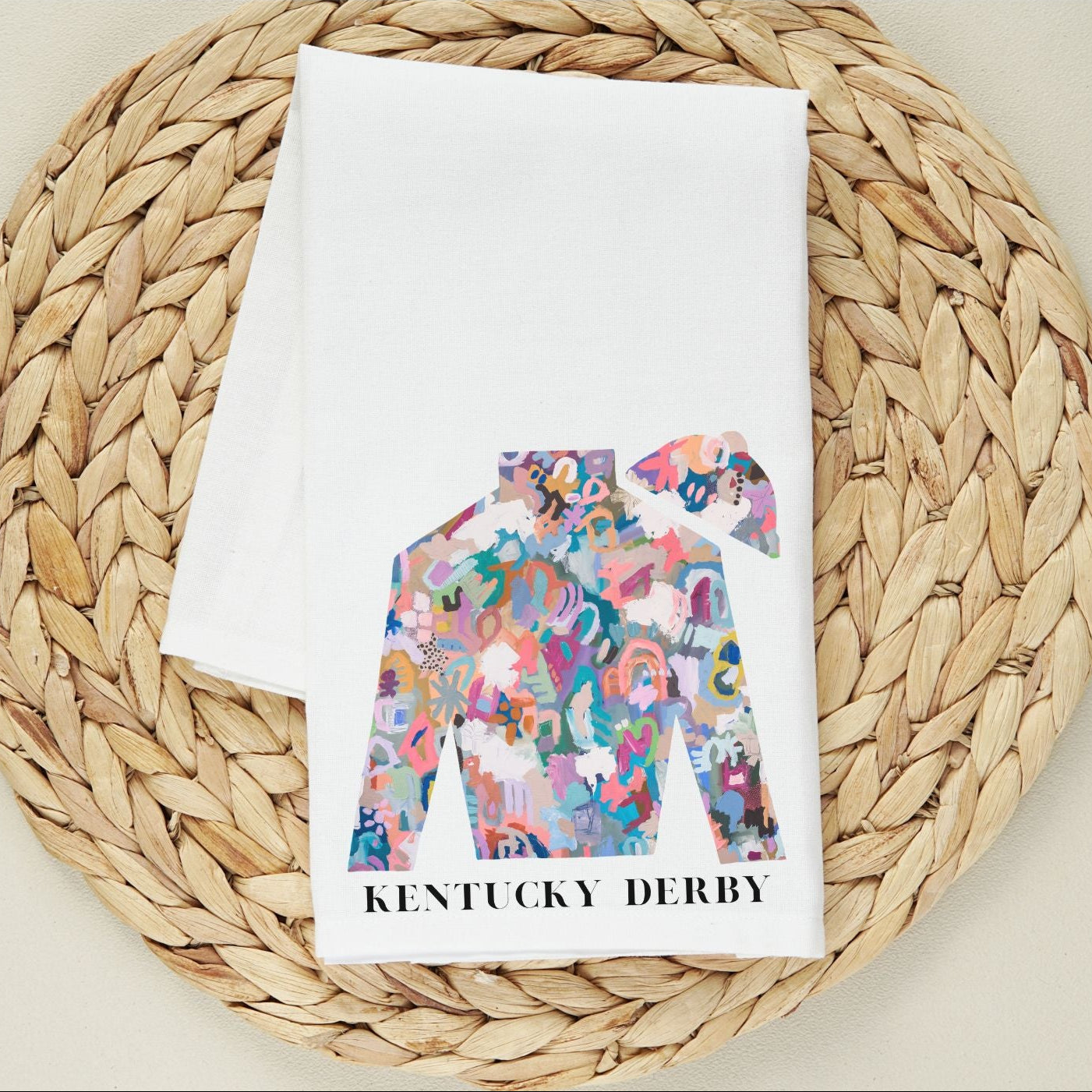 Kentucky Derby Tea Towel  | Pink Abstract
