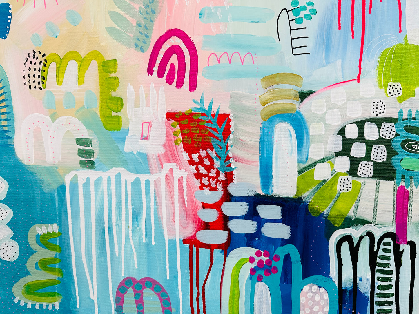 christine mueller art, abstract art, coloful painting canvas