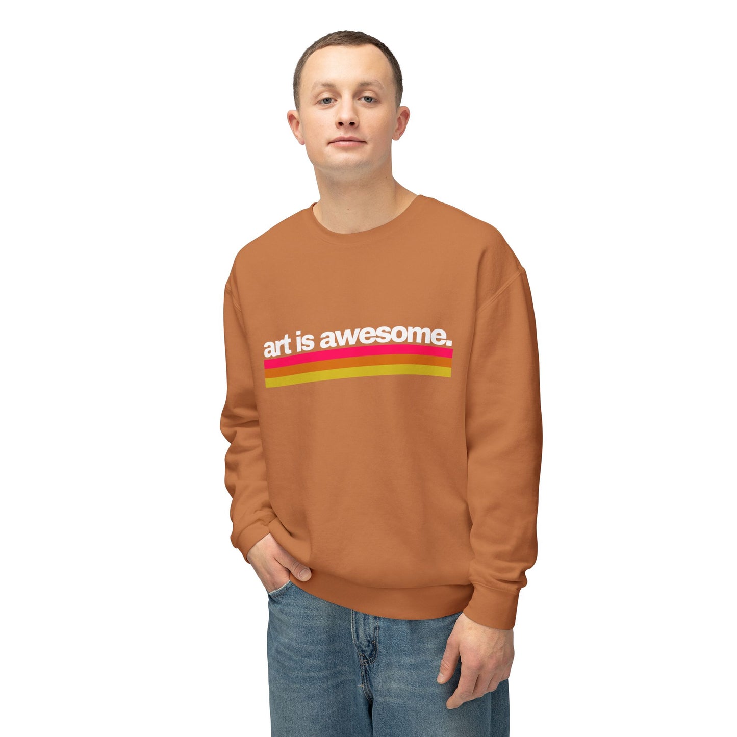 Art is Awesome Unisex Lightweight Crewneck Sweatshirt