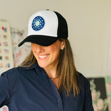 Load image into Gallery viewer, Beaded Trucker Hat | Black + Blue