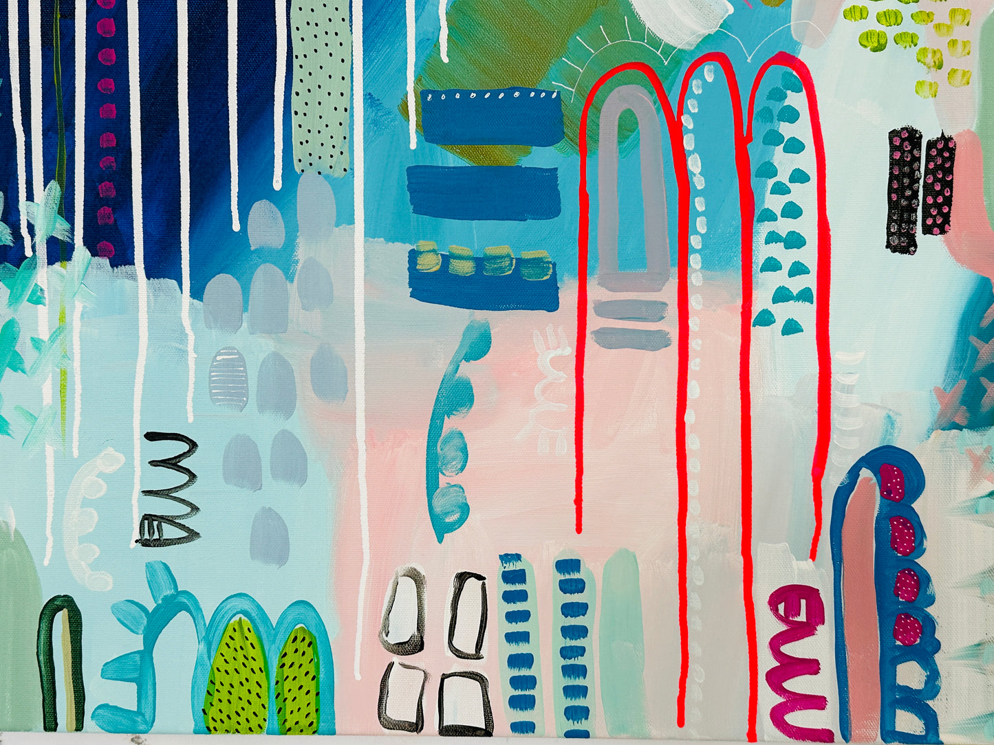 christine mueller art, abstract art, coloful painting canvas