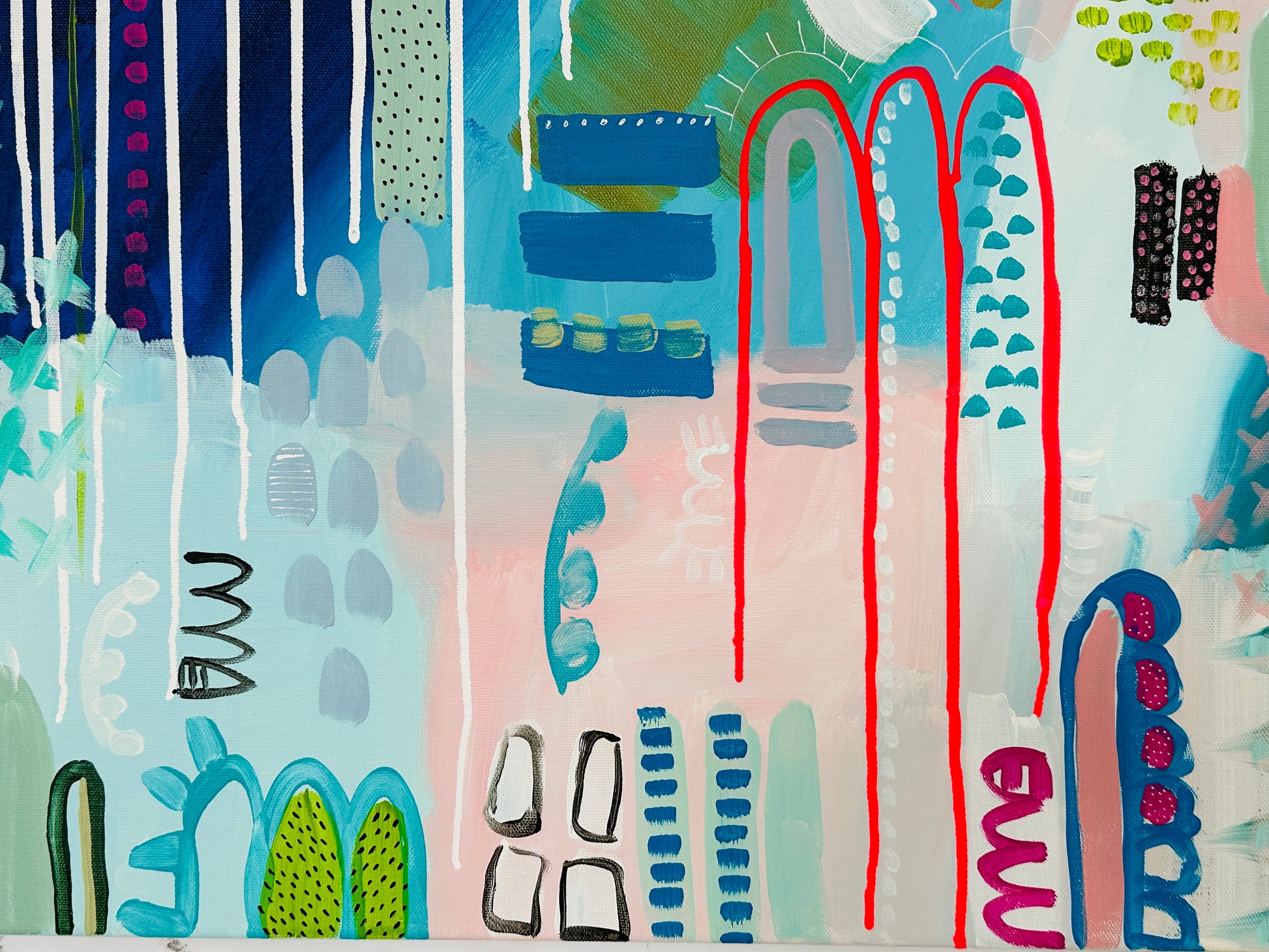 christine mueller art, abstract art, coloful painting canvas