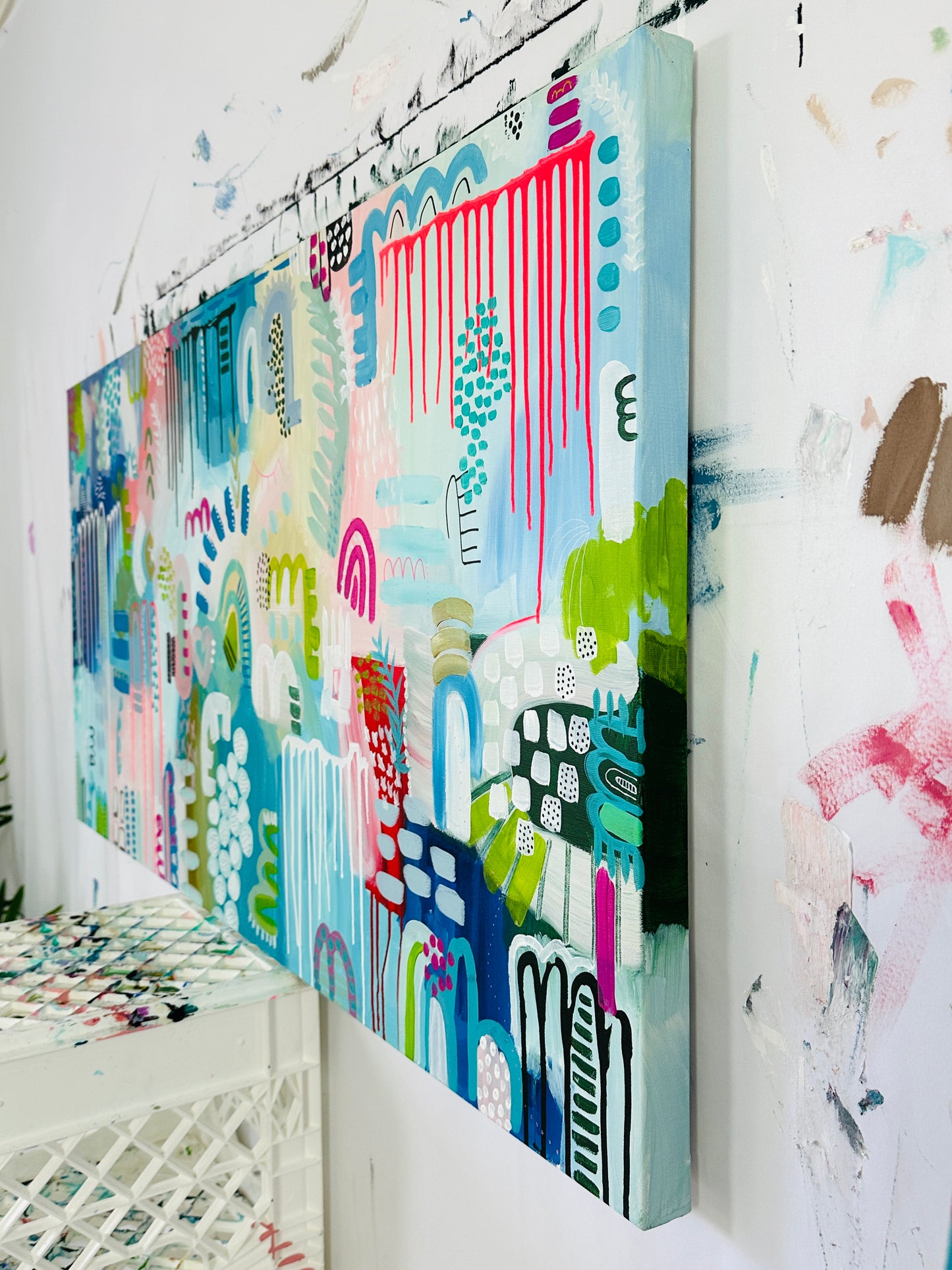 christine mueller art, abstract art, coloful painting canvas