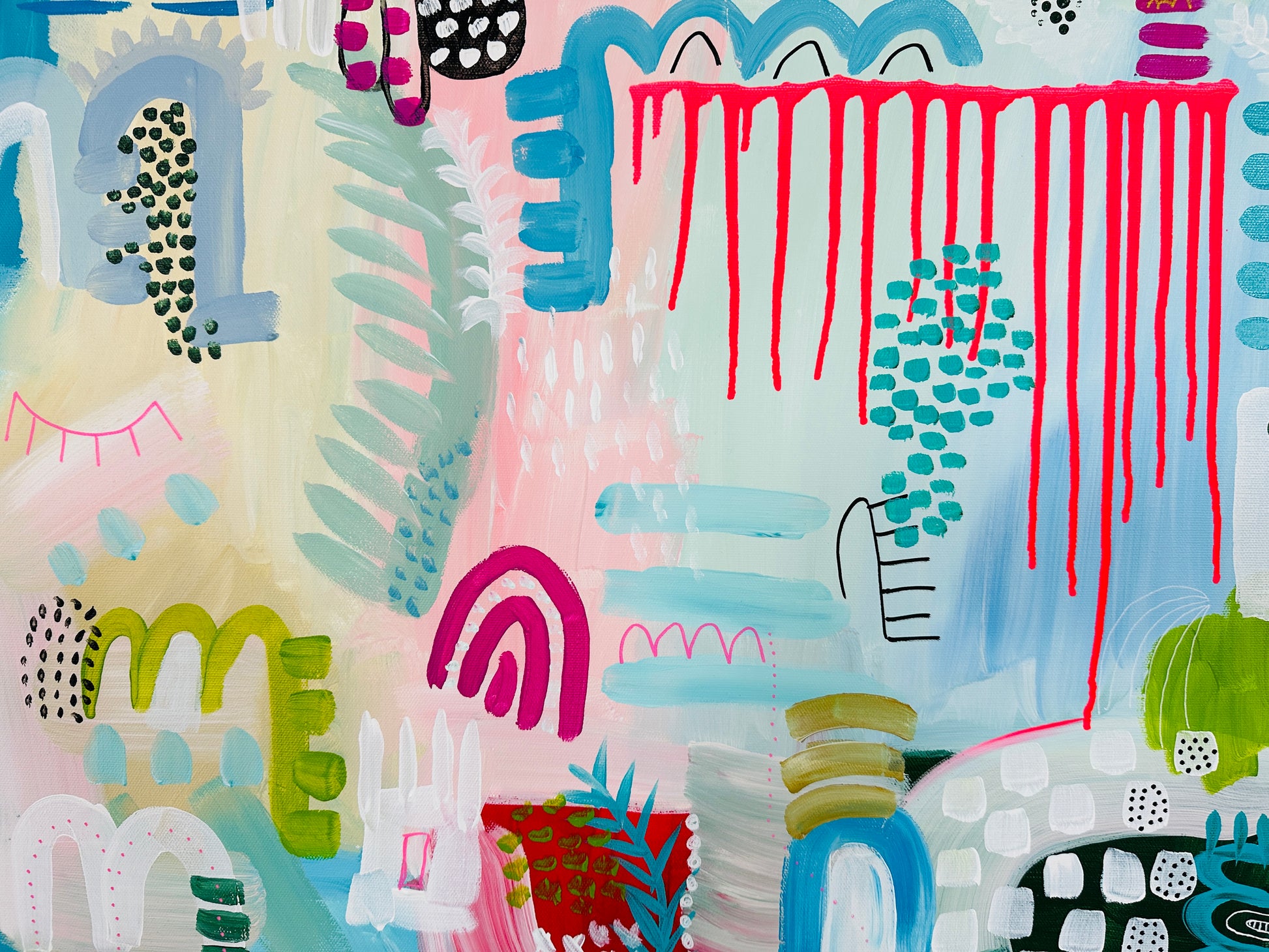 christine mueller art, abstract art, coloful painting canvas