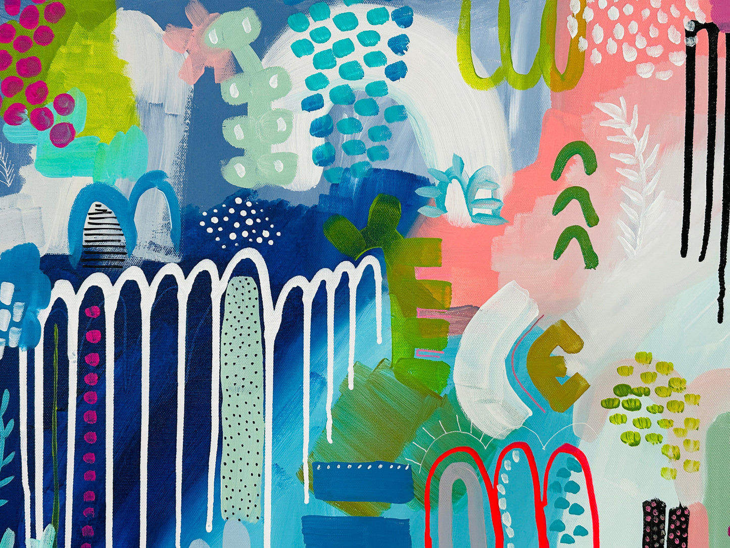 christine mueller art, abstract art, coloful painting canvas