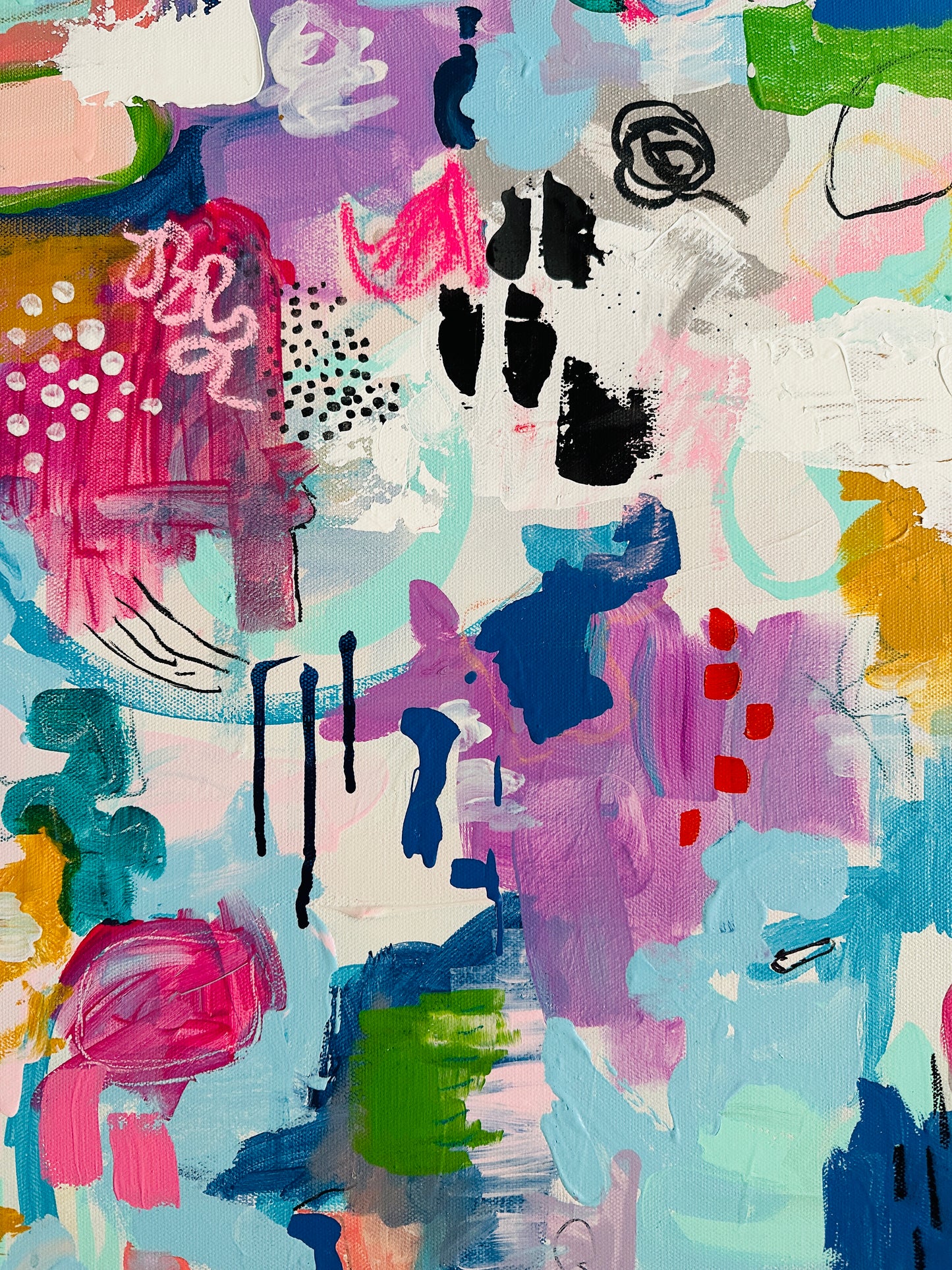 detail, christine mueller art, canvas painting, large fine art, modern home decor, multicolor canvas, southern female artist, abstract artwork, wall art print, fine art print,expressionist, bright vivid colors multicolor,expressionistic