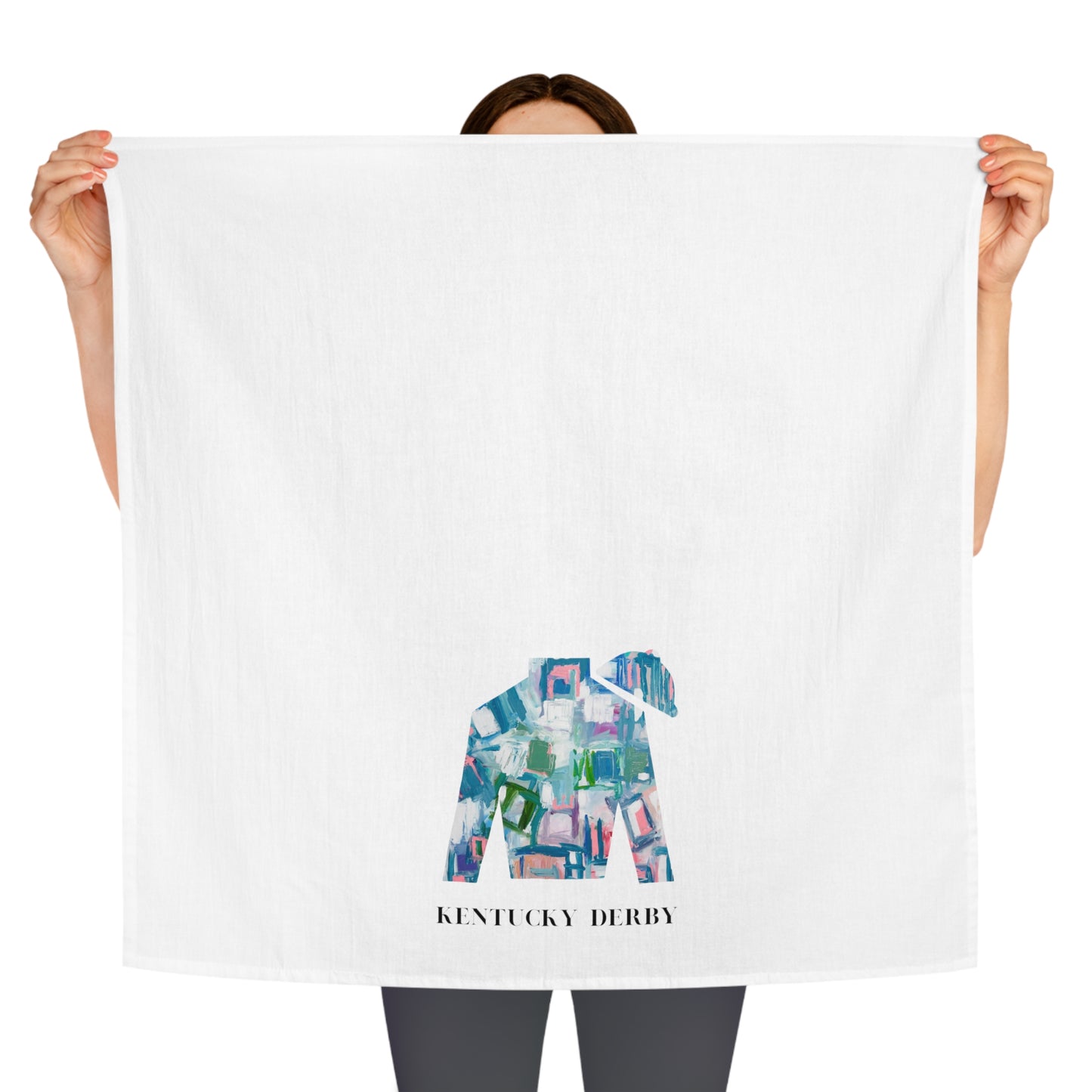 Kentucky Derby Tea Towel  | Blue Geometric