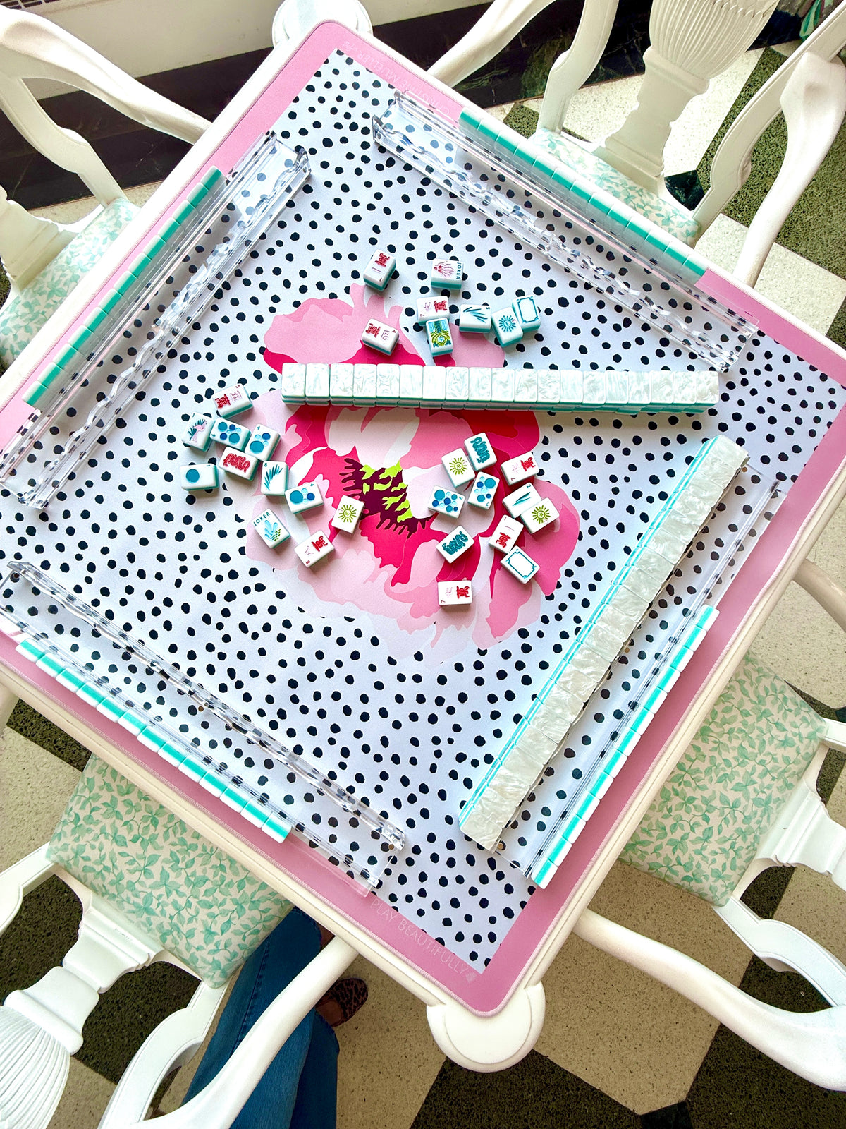 Pink Peony *Preorder* Mahjong Mat - Christine Mueller Art