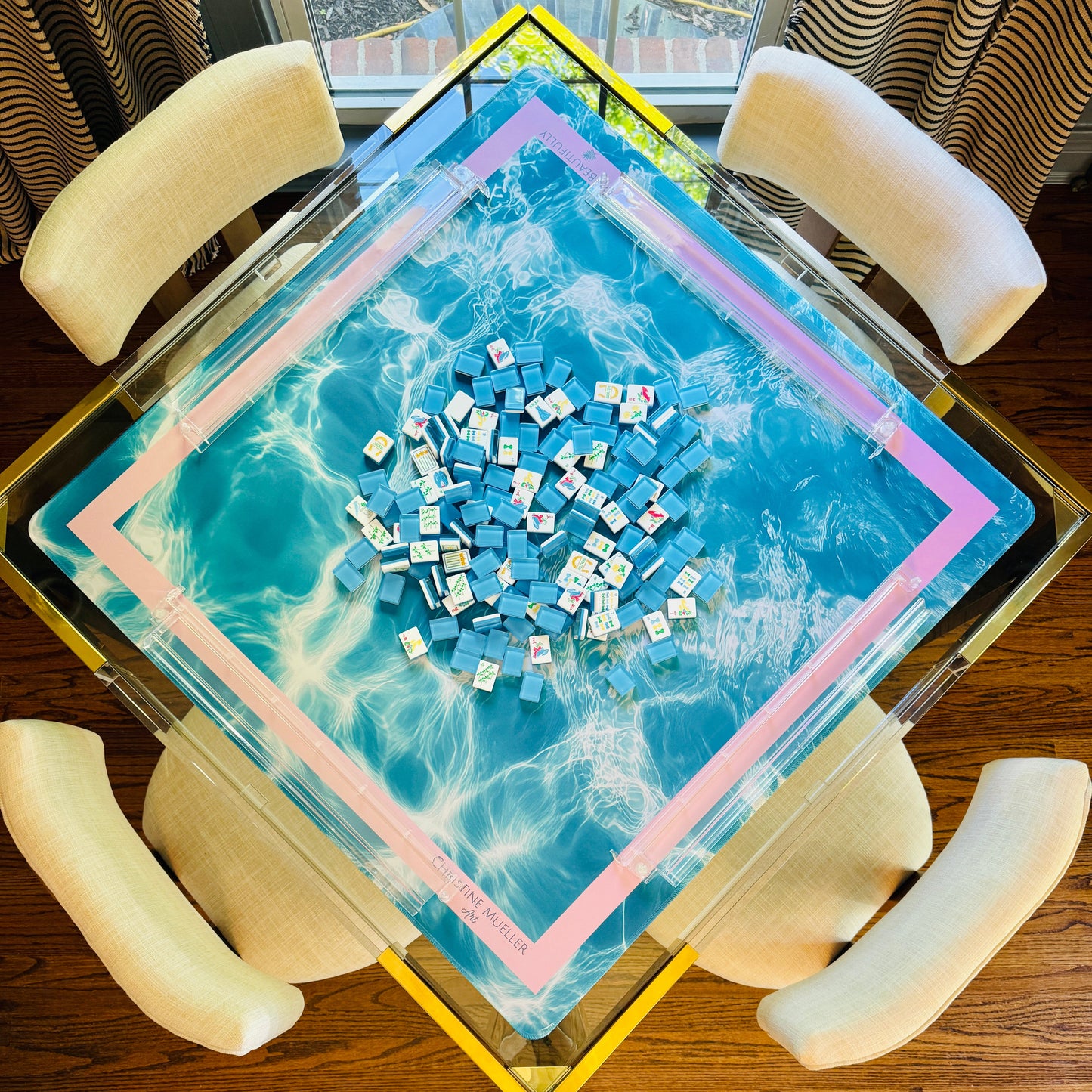 Poolside Mahjong Mat - Christine Mueller Art