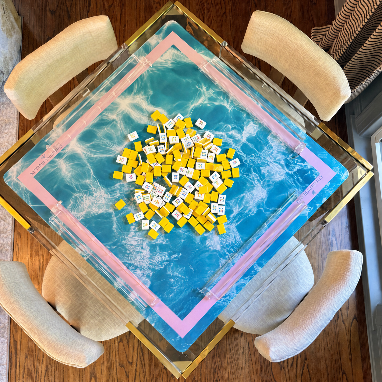 Poolside Mahjong Mat - Christine Mueller Art