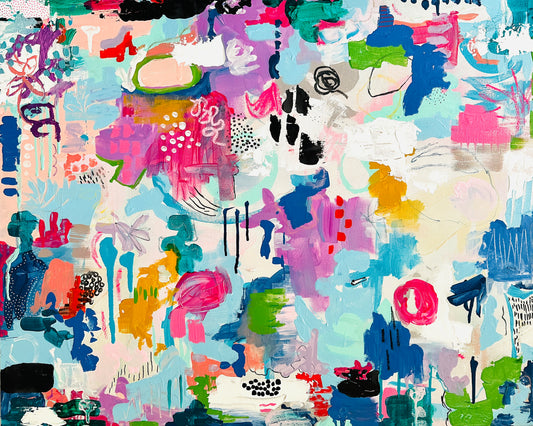 christine mueller art, canvas painting, large fine art, modern home decor, multicolor canvas, southern female artist, abstract artwork, wall art print, fine art print,expressionist, bright vivid colors multicolor,expressionistic