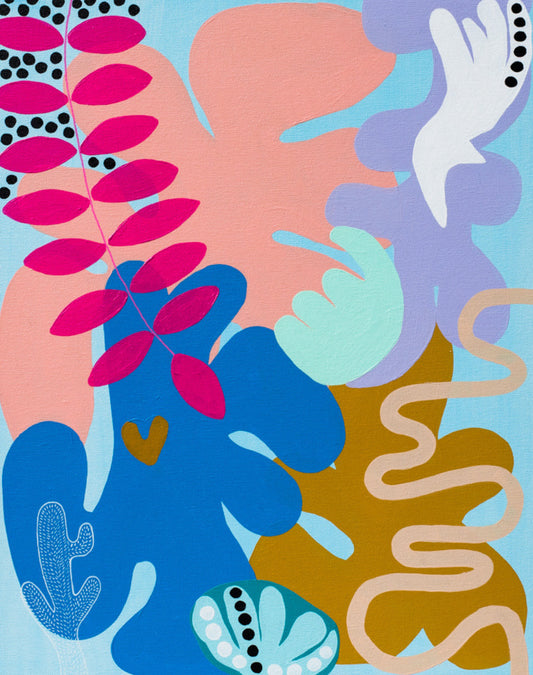 christine mueller art, floral canvas painting, large fine art, modern home decor, multicolor canvas, southern female artist, abstract artwork, wall art print, fine art print, matisse