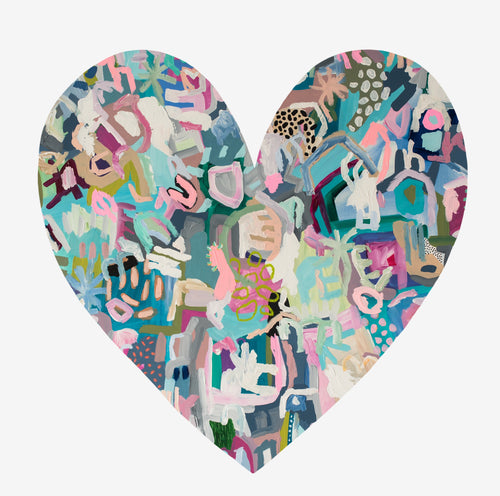 abstract, modern home decor, Christine Mueller, large fine art canvas print, colorful, heart