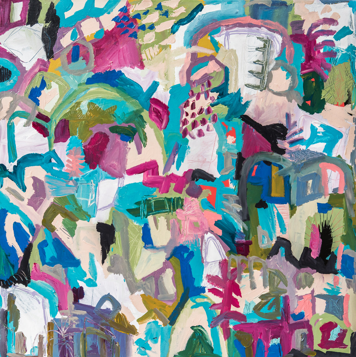 Colorful Abstract Wall Art, vivid bright canvas painting, modern home decor, large fine art, multicolor abstract wall art, christine mueller art, abstract artist, southern female artist, art print