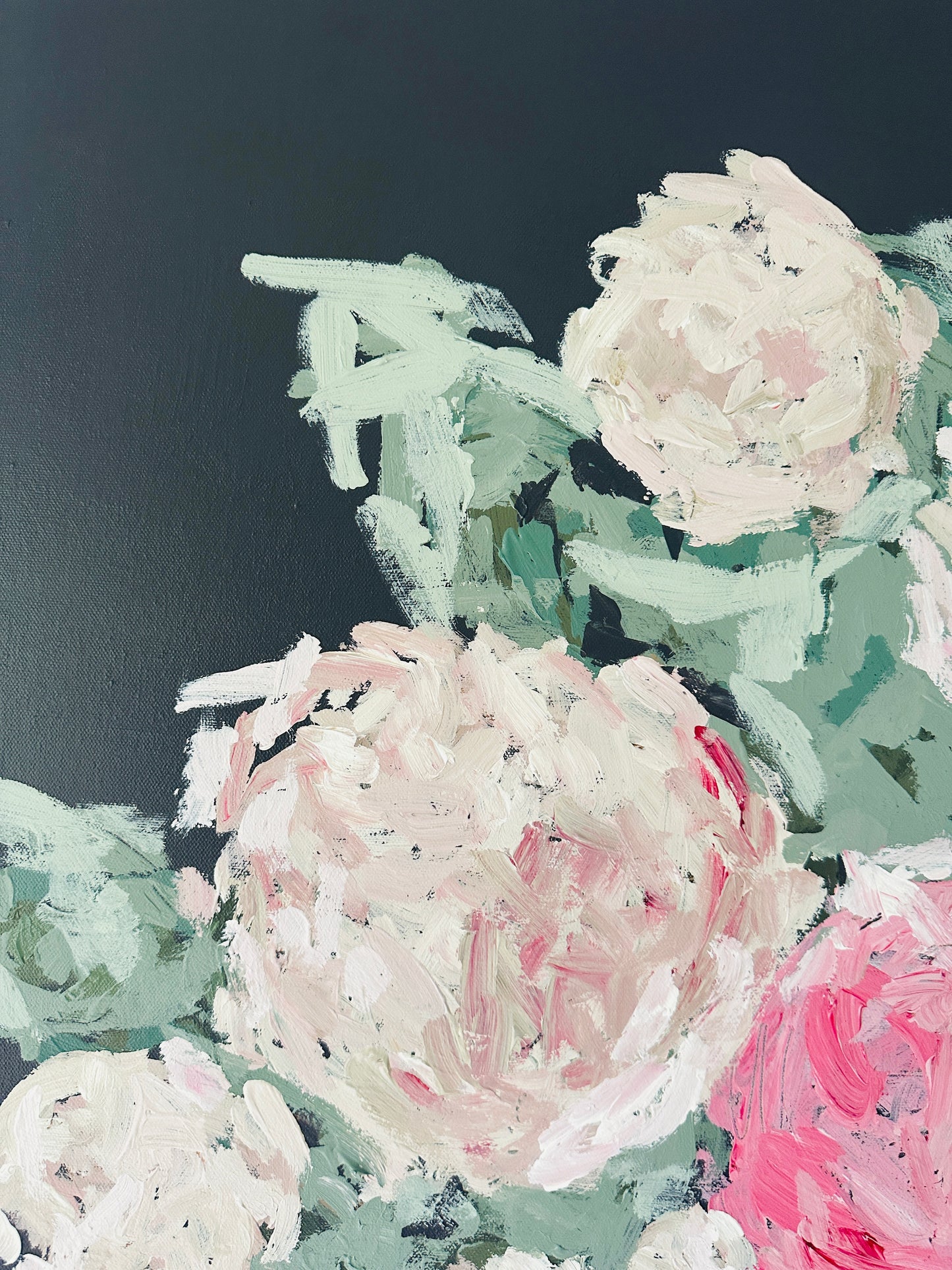 christine mueller art, large floral abstract, colorful painting canvas