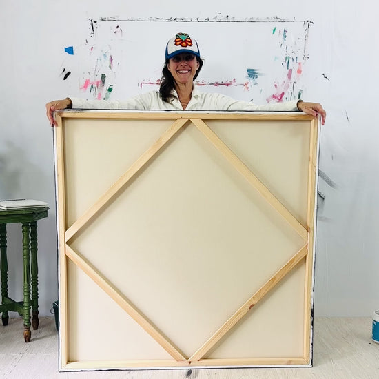 christine mueller art, large floral abstract, colorful painting canvas