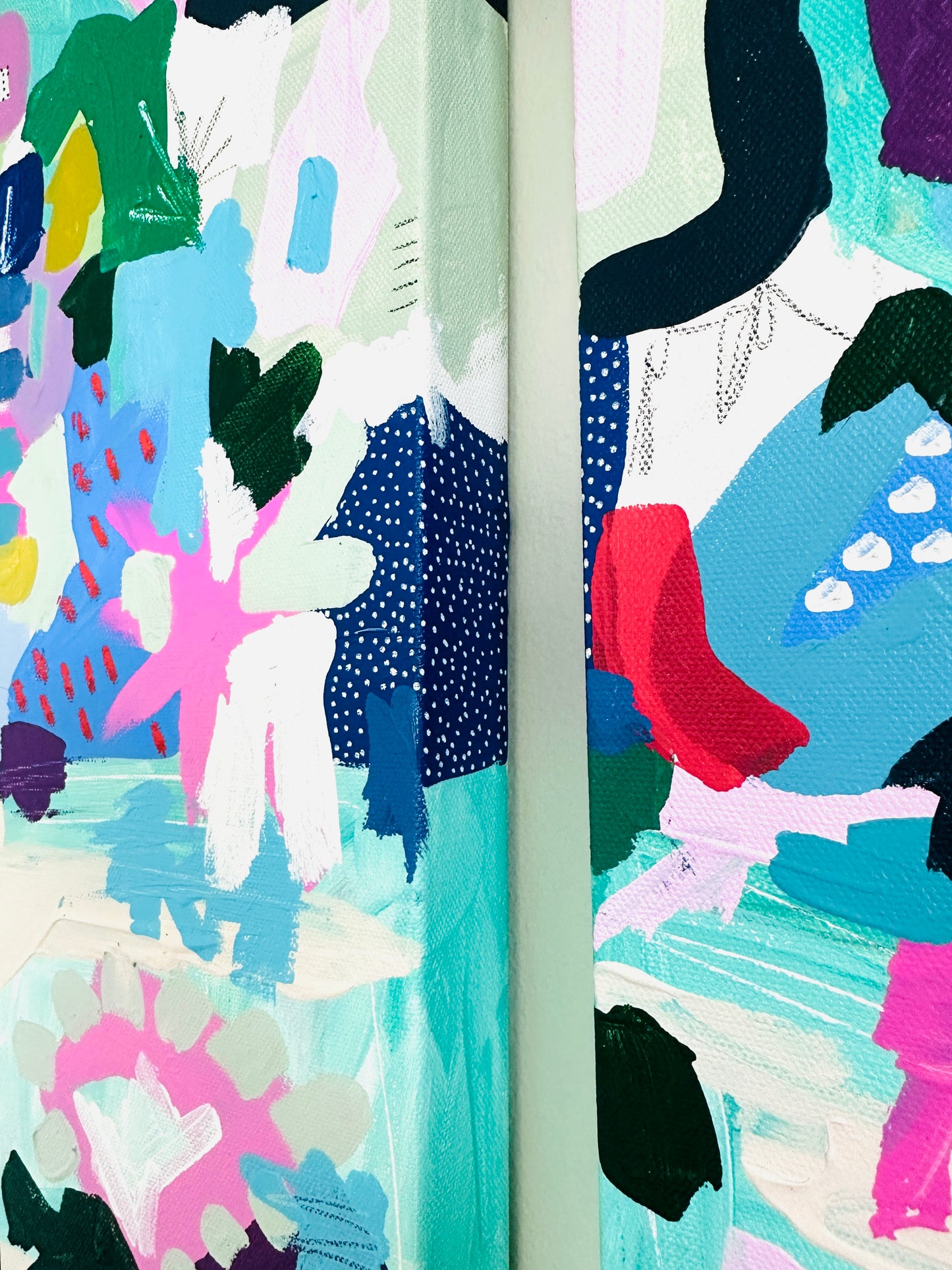 christine mueller art, large abstract, coloful painting canvas