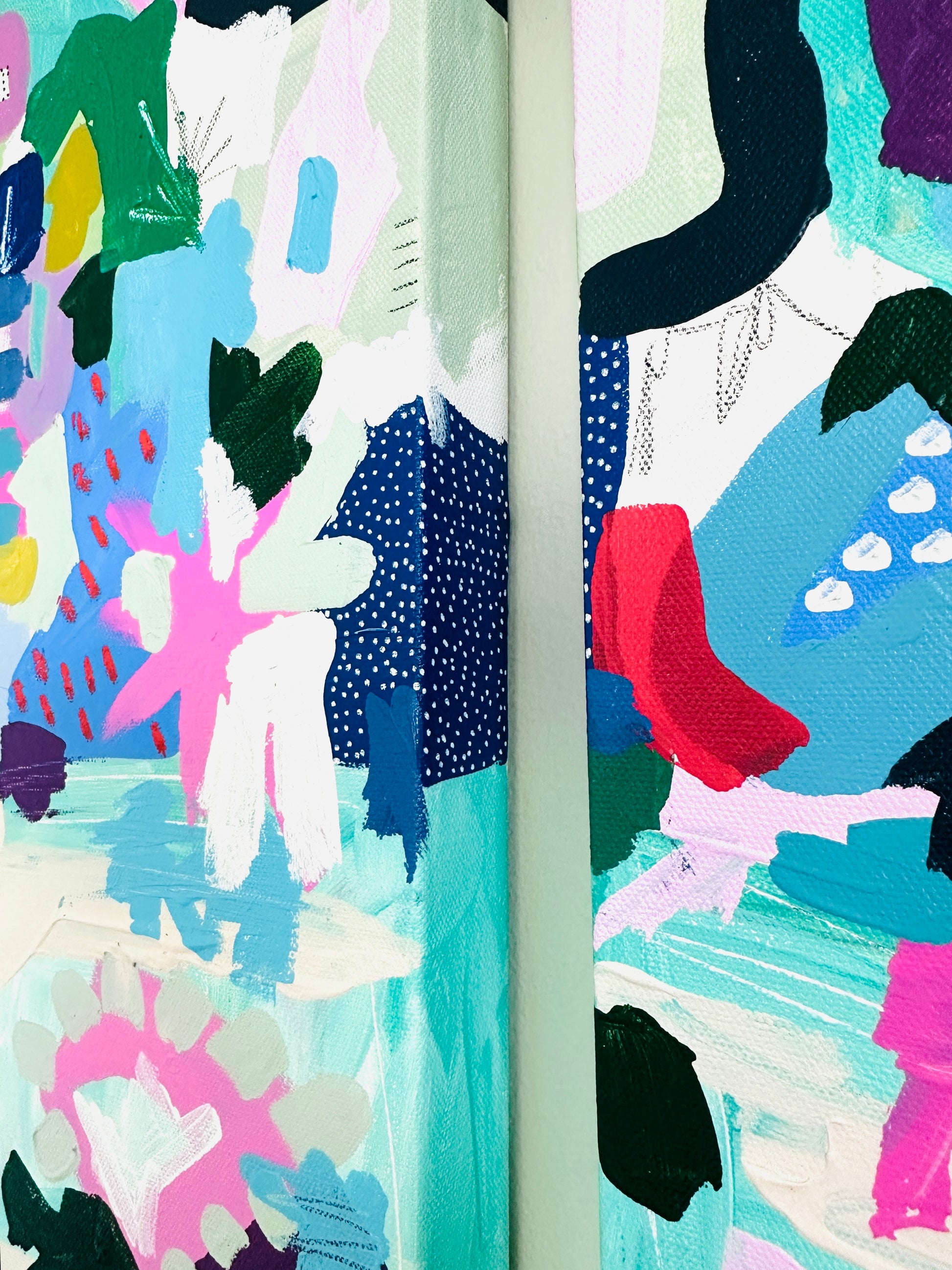 christine mueller art, large abstract, coloful painting canvas